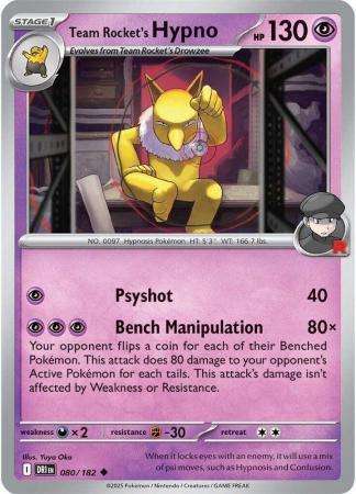 Pokemon Trading Card Game - Team Rocket's Hypno - 080/182 - Uncommon - Destined Rivals