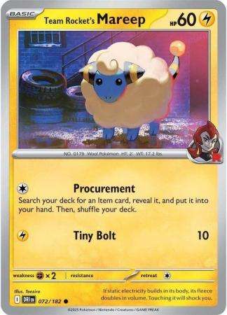 Pokemon Trading Card Game - Team Rocket's Mareep - 072/182 - Common - Destined Rivals