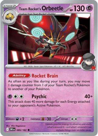 Pokemon Trading Card Game - Team Rocket's Orbeetle - 089/182 - Uncommon - Destined Rivals