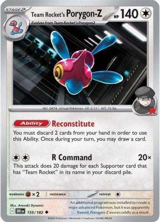 Pokemon Trading Card Game - Team Rocket's Porygon-Z - 155/182 - Uncommon - Destined Rivals