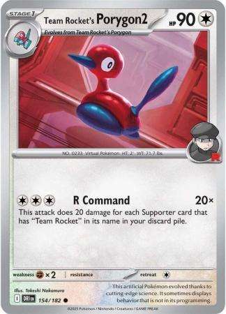 Pokemon Trading Card Game -  Team Rocket's Porygon2 - 154/182 - Destined Rivals