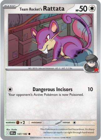 Pokemon Trading Card Game - Team Rocket's Rattata - 147/182 - Common - Destined Rivals