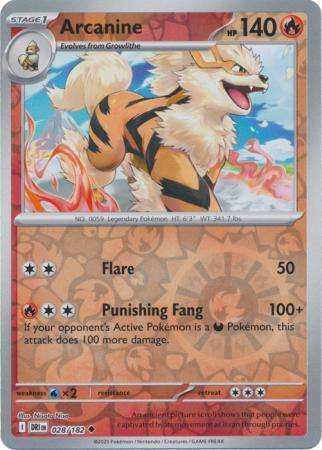 Pokemon Trading Card Game - Arcanine - 028/182 - Reverse Holo - Destined Rivals
