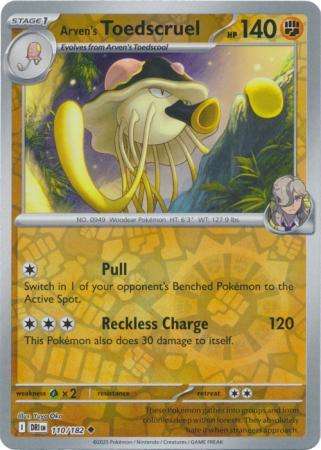 Pokemon Trading Card Game - Arven's Toedscruel - 110/182 - Reverse Holo - Destined Rivals
