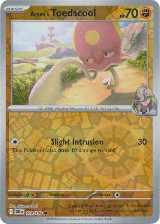 Pokemon Trading Card Game - Arven's Toedscool - 109/182 - Reverse Holo - Destined Rivals