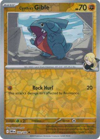 Pokemon Trading Card Game - Cynthia's Gible - 102/182 - Reverse Holo - Destined Rivals