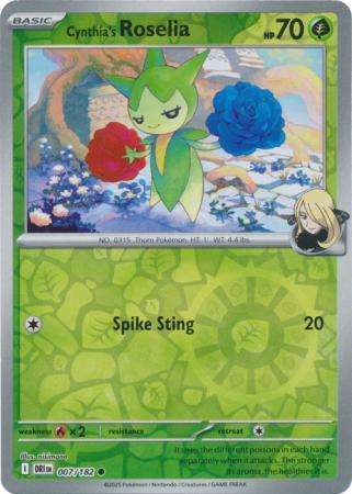 Pokemon Trading Card Game - Cynthia's Roselia - 007/182 - Reverse Holo - Destined Rivals