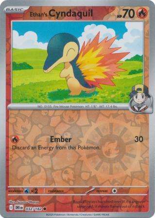 Pokemon Trading Card Game - Ethan's Cyndaquil - 032/182 - Reverse Holo - Destined Rivals