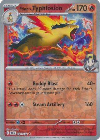 Pokemon Trading Card Game - Ethan's Typhlosion - 034/182 - Reverse Holo - Destined Rivals