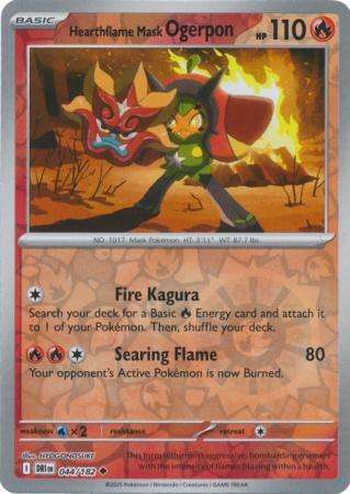 Pokemon Trading Card Game - Hearthflame Mask Ogerpon - 044/182 - Reverse Holo - Destined Rivals
