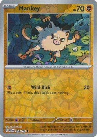 Pokemon Trading Card Game - Mankey - 090/182 - Reverse Holo - Destined Rivals