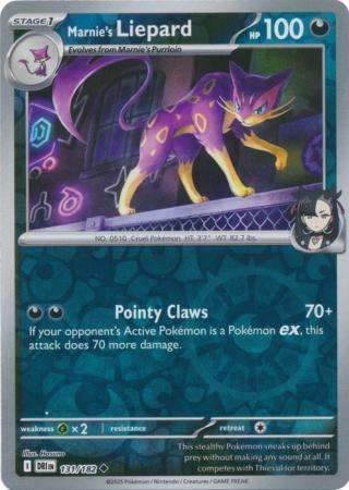 Pokemon Trading Card Game - Marnie's Liepard - 131/182 - Reverse Holo - Destined Rivals