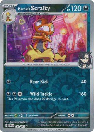 Pokemon Trading Card Game - Marnie's Scrafty - 133/182 - Reverse Holo - Destined Rivals