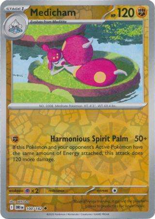 Pokemon Trading Card Game - Medicham - 100/182 - Reverse Holo - Destined Rivals