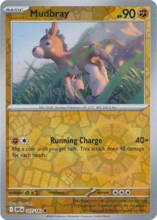 Pokemon Trading Card Game - Mudbray - 107/182 - Reverse Holo - Destined Rivals
