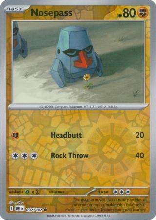 Pokemon Trading Card Game - Nosepass - 097/182 - Reverse Holo - Destined Rivals