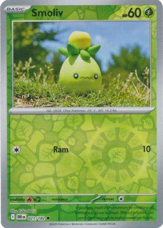 Pokemon Trading Card Game - Smoliv - 021/182 - Reverse Holo - Destined Rivals