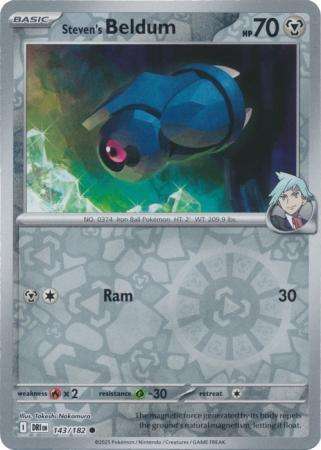 Pokemon Trading Card Game - Steven's Beldum - 143/182 - Reverse Holo - Destined Rivals