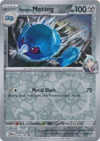 Pokemon Trading Card Game - Steven's Metang - 144/182 - Reverse Holo - Destined Rivals