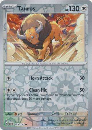 Pokemon Trading Card Game - Tauros - 152/182 - Reverse Holo - Destined Rivals