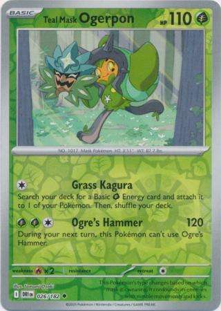 Pokemon Trading Card Game - Teal Mask Ogerpon - 026/182 - Reverse Holo - Destined Rivals