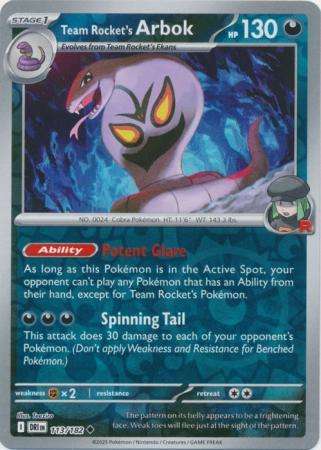Pokemon Trading Card Game - Team Rocket's Arbok - 113/182 - Reverse Holo - Destined Rivals