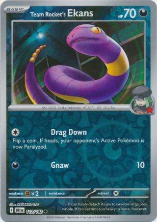 Pokemon Trading Card Game - Team Rocket's Ekans - 112/182 - Reverse Holo - Destined Rivals