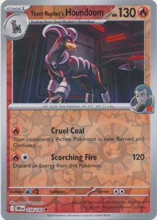 Pokemon Trading Card Game - Team Rocket's Houndoom - 038/182 - Reverse Holo - Destined Rivals