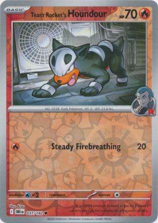 Pokemon Trading Card Game - Team Rocket's Houndour - 037/182 - Reverse Holo - Destined Rivals