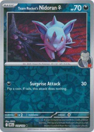 Pokemon Trading Card Game - Team Rocket's Nidoran - 114/182 - Reverse Holo - Destined Rivals