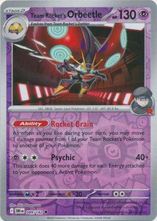 Pokemon Trading Card Game - Team Rocket's Orbeetle - 089/182 - Reverse Holo - Destined Rivals