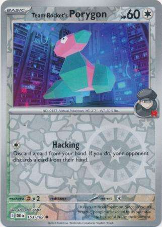 Pokemon Trading Card Game - Team Rocket's Porygon - 153/182 - Reverse Holo - Destined Rivals