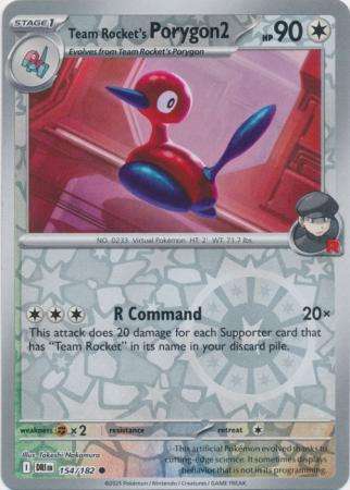 Pokemon Trading Card Game - Team Rocket's Porygon2 - 154/182 - Reverse Holo - Destined Rivals