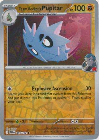Pokemon Trading Card Game - Team Rocket's Pupitar - 095/182 - Reverse Holo - Destined Rivals