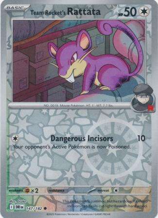 Pokemon Trading Card Game - Team Rocket's Rattata - 147/182 - Reverse Holo - Destined Rivals