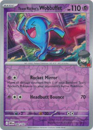 Pokemon Trading Card Game - Team Rocket's Wobbuffet - 082/182 - Reverse Holo - Destined Rivals