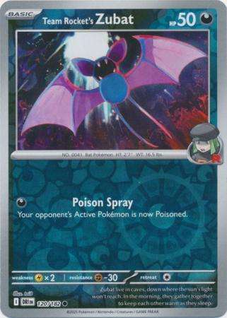 Pokemon Trading Card Game - Team Rocket's Zubat - 120/182 - Reverse Holo - Destined Rivals