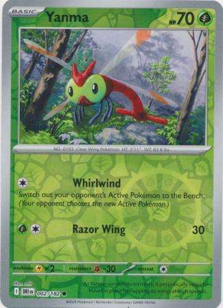 Pokemon Trading Card Game - Yanma - 002/182 - Reverse Holo - Destined Rivals