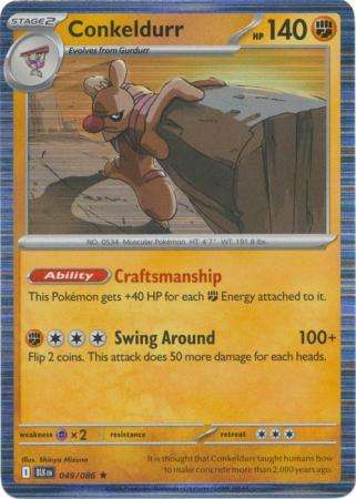 Pokemon Trading Card Game - Conkeldurr - 049/086 - Holo Rare Scarlet & Violet: Black Bolt