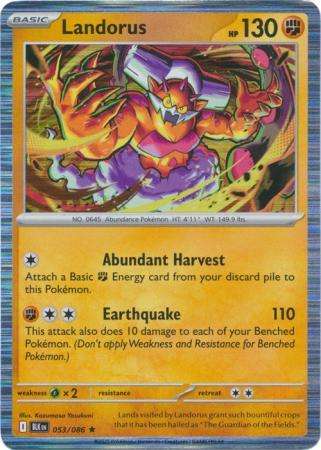 Pokemon Trading Card Game - Landorus - 053/086 - Holo Rare Scarlet & Violet: Black Bolt