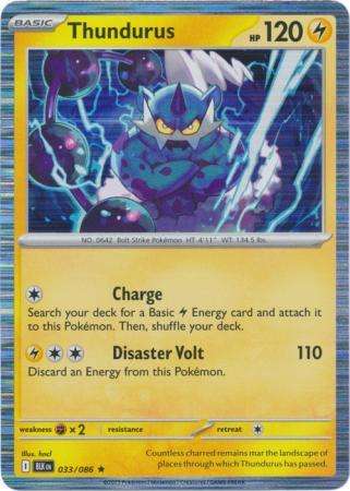 Pokemon Trading Card Game - Thundurus - 033/086 - Holo Rare - Black Bolt