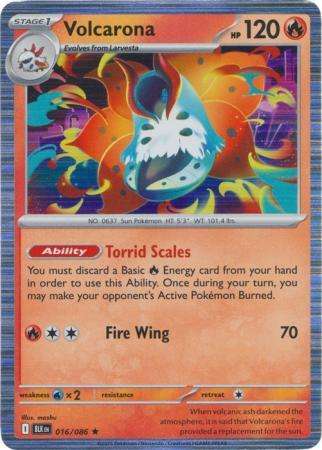 Pokemon Trading Card Game - Volcarona - 016/086 - Holo Rare - Black Bolt