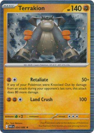 Pokemon Trading Card Game - Terrakion - 054/086 - Holo Rare Scarlet & Violet: White Flare