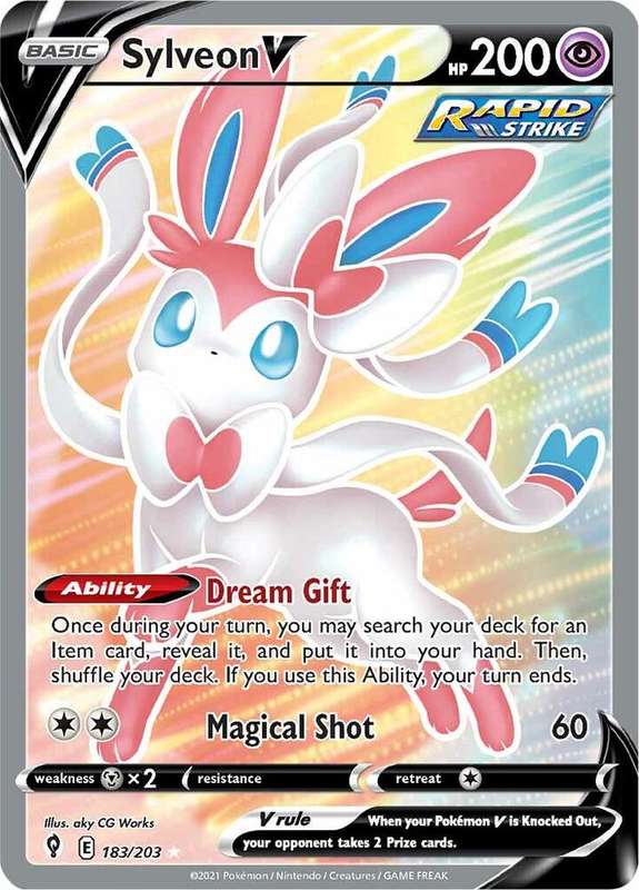 Pokemon Trading Card Game - Sylveon V (Full Art) - SWSH07: Evolving Skies (SWSH07)