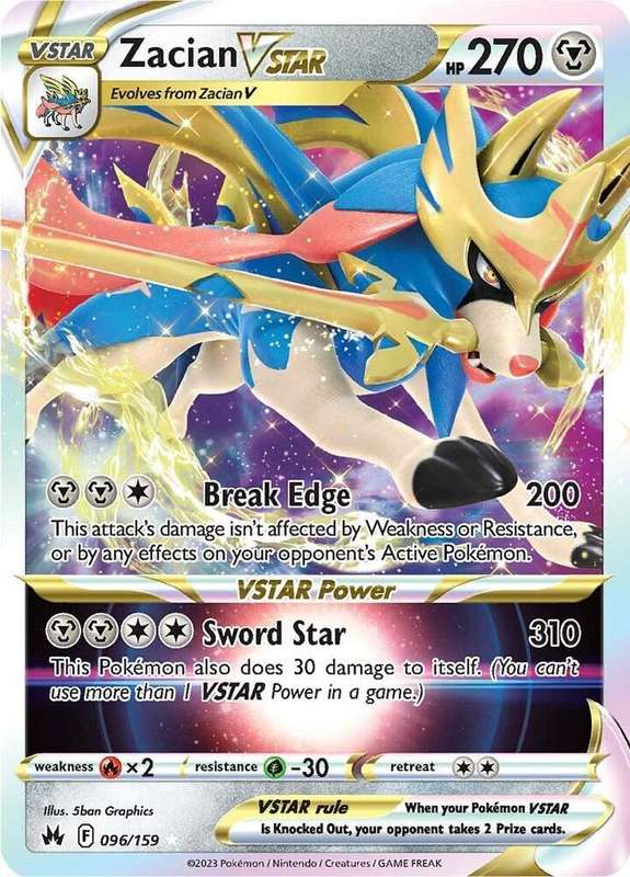 Pokemon Trading Card Game - Zacian VSTAR - Crown Zenith (CRZ)