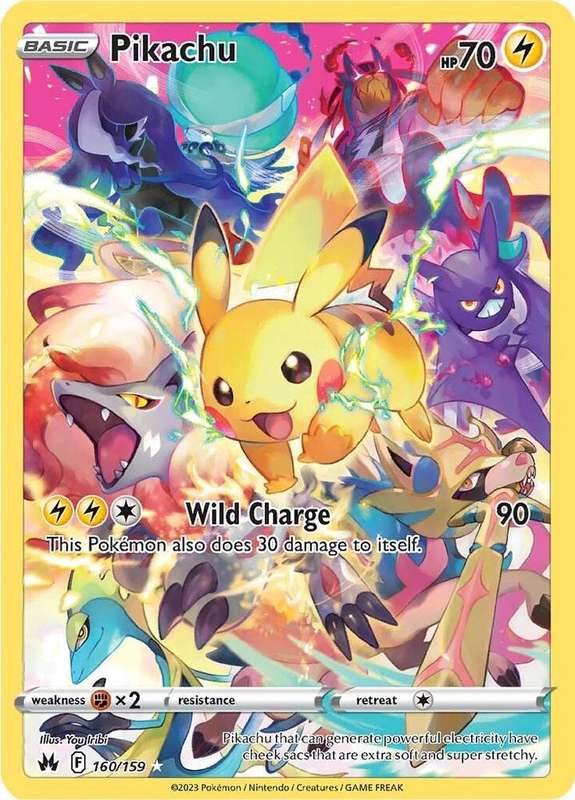Pokemon Trading Card Game - Pikachu - 160/159 - Secret Rare Crown Zenith