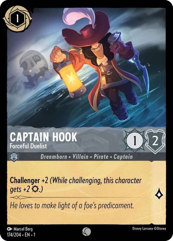 Disney Lorcana Trading Card Game - Captain Hook - Forceful Duelist - The First Chapter (1)