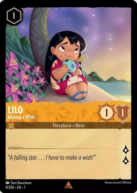 Disney Lorcana Trading Card Game - Rare - Lilo - Making a Wish - The First Chapter (1)