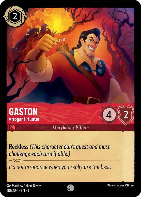 Disney Lorcana Trading Card Game - Gaston - Arrogant Hunter - The First Chapter