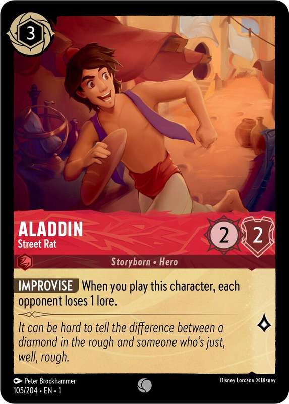 Disney Lorcana Trading Card Game - Aladdin - Street Rat - The First Chapter